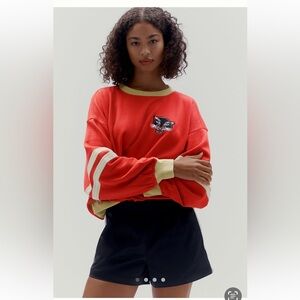 NWT Anthropologie Pilcro Pep Rally Oversized Panther Crewneck Sweatshirt